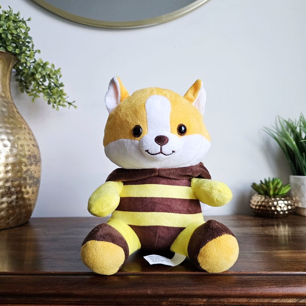 Peek-A-Boo Disguisimals Corgi Plush Bee Dog Dressed as a Bee Stuffed Animal Toy